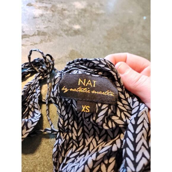 NAT by Natalie Martin claudette printed plunging v-neck jumpsuit sz XS - Picture 3 of 4